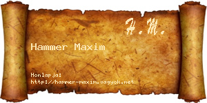 Hammer Maxim névjegykártya